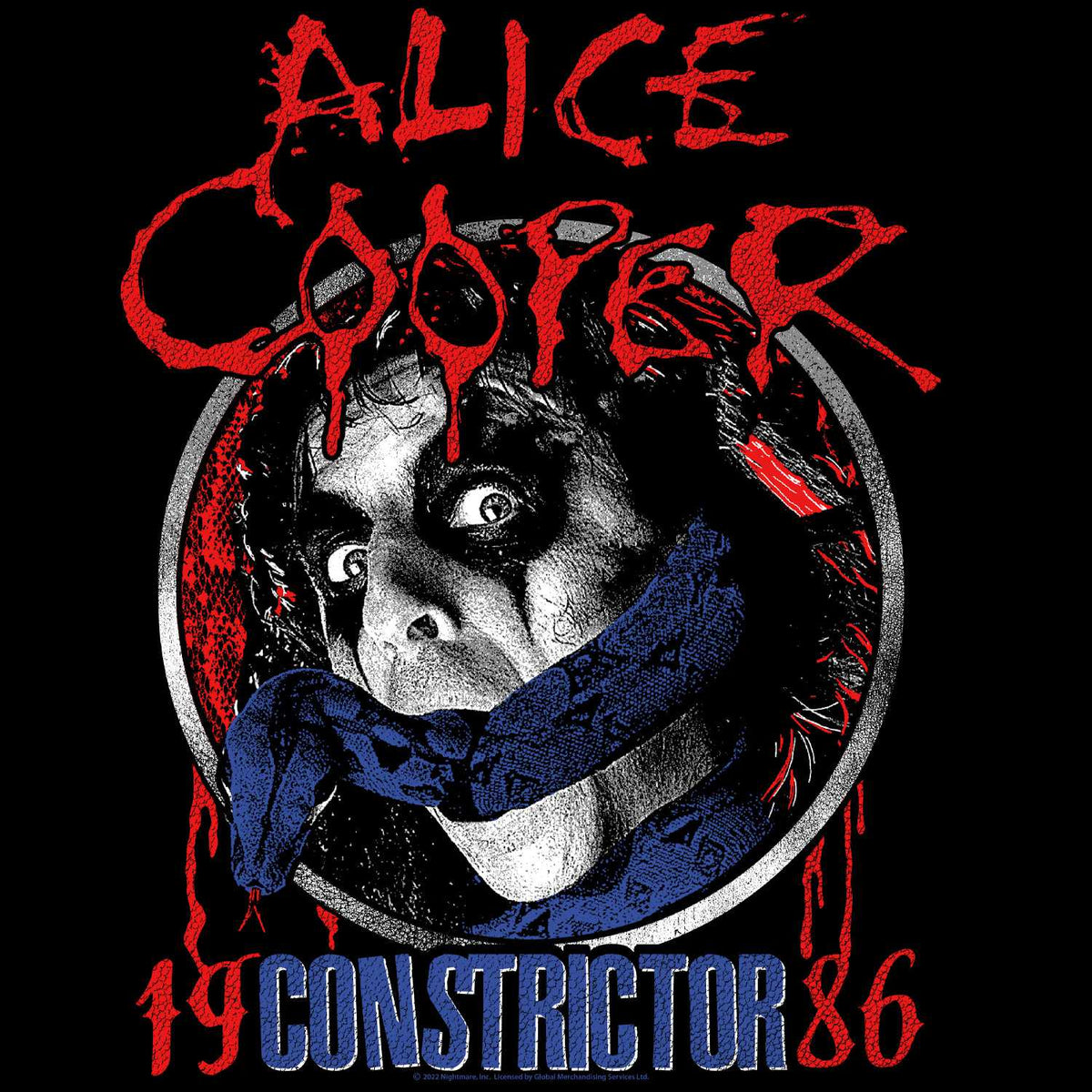 Alice Cooper Constrictor 1986 Graphic T-Shirt - Classic Rock Music Clothing - Vintage Concert Lover Gift Idea