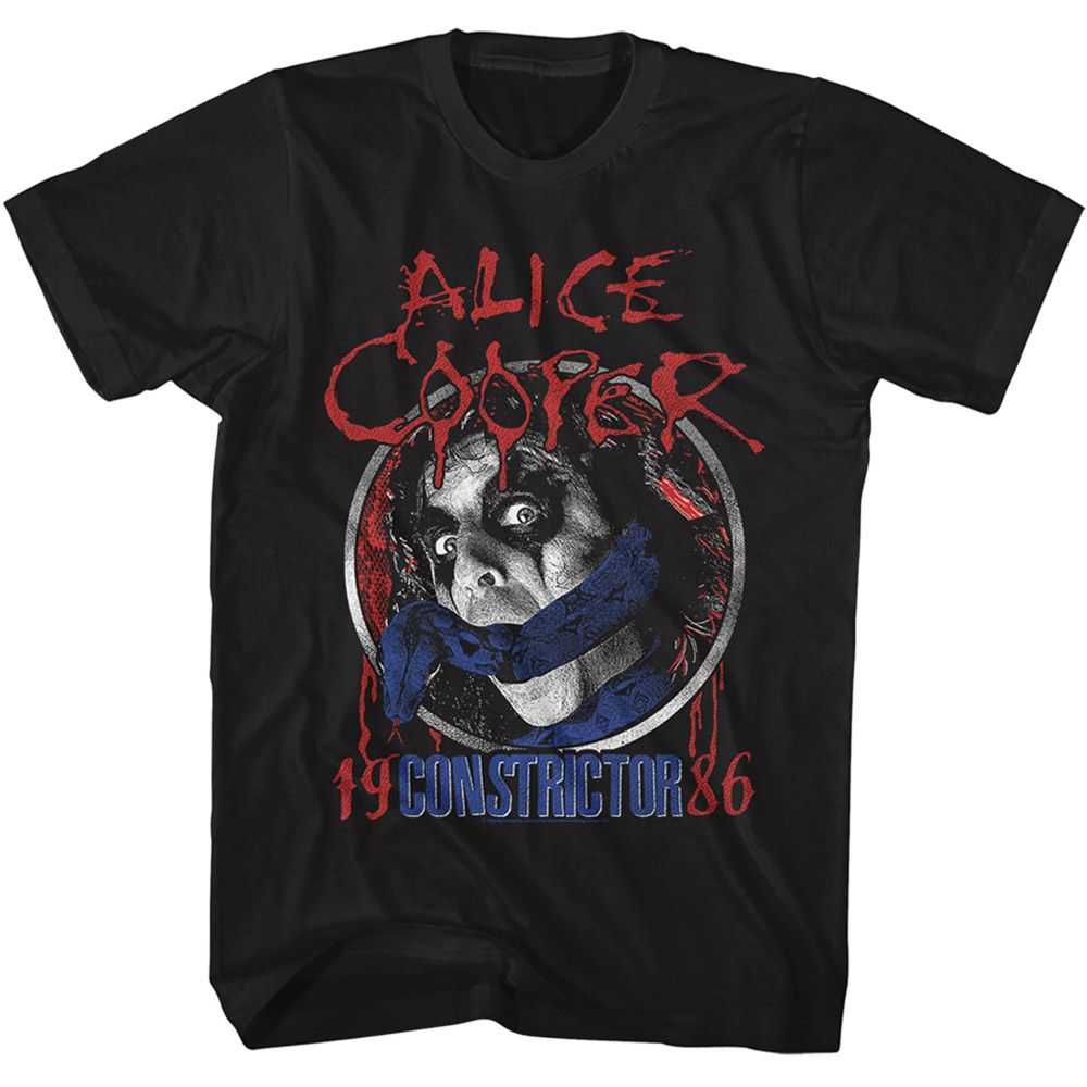 Alice Cooper Constrictor 1986 Graphic T-Shirt - Classic Rock Music Clothing - Vintage Concert Lover Gift Idea