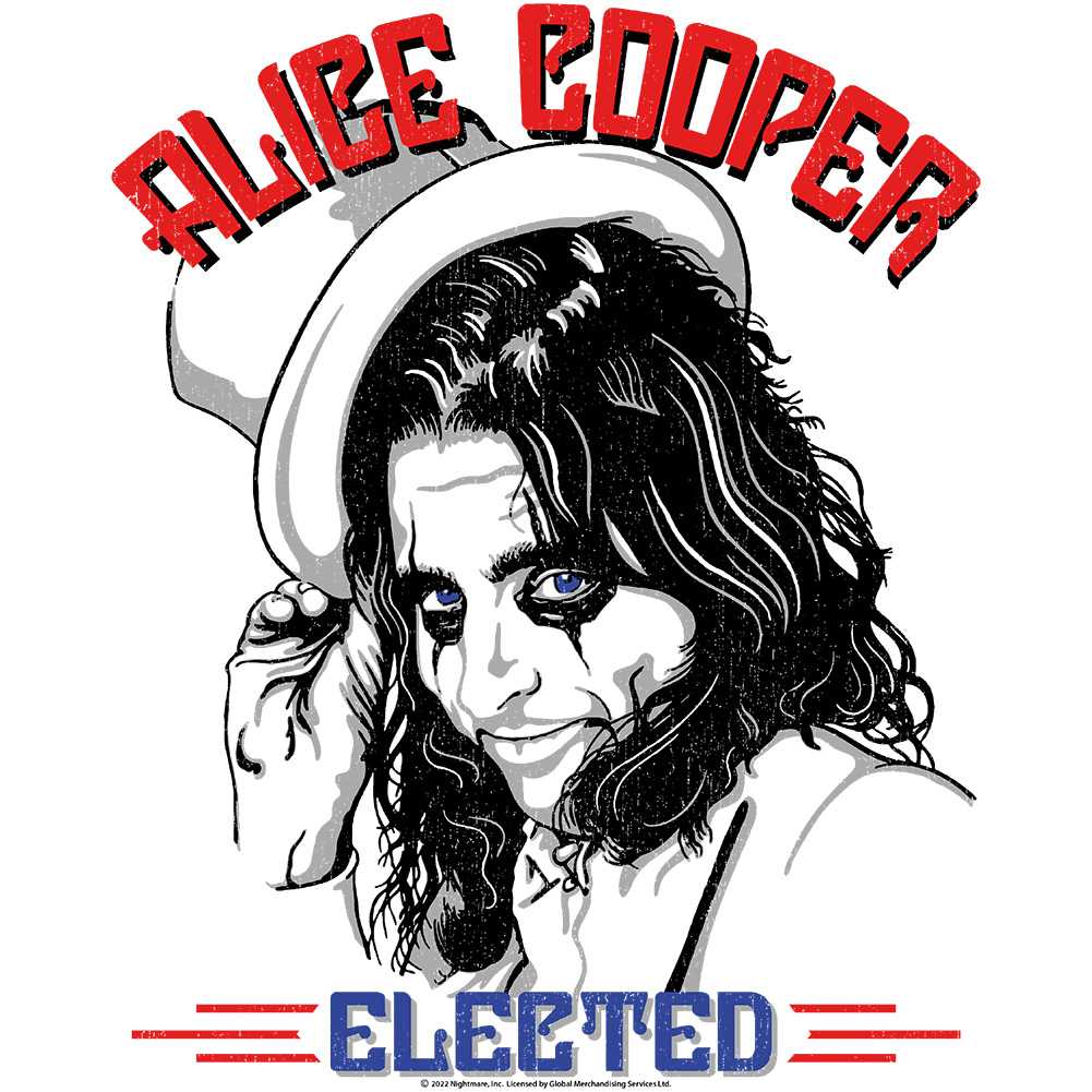 Alice Cooper Elected Graphic T-Shirt - Classic Rock Music Clothing - Vintage Concert Lover Gift Idea