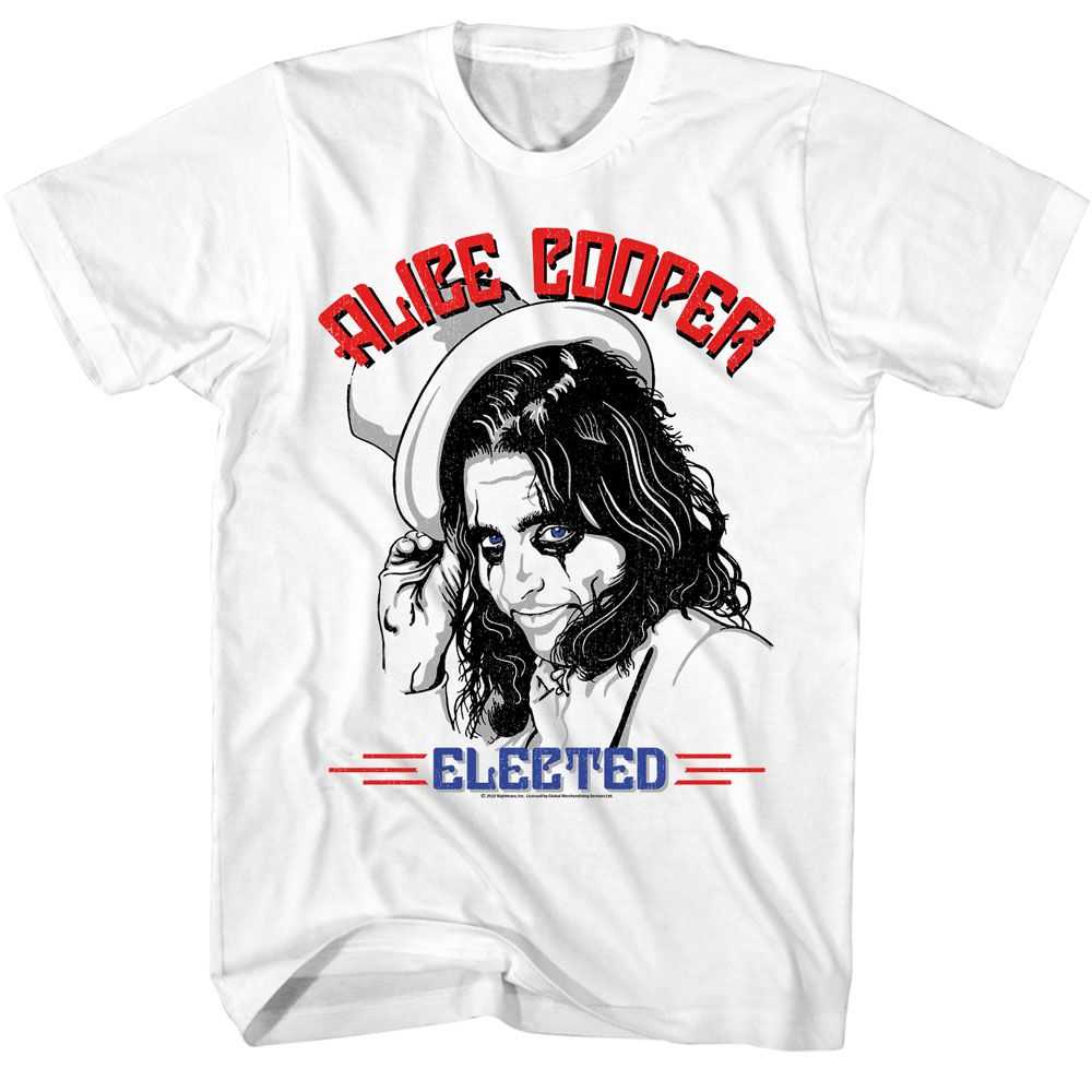 Alice Cooper Elected Graphic T-Shirt - Classic Rock Music Clothing - Vintage Concert Lover Gift Idea