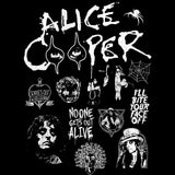 Alice Cooper Collage Graphic T-Shirt - Classic Rock Music Clothing - Vintage Concert Lover Gift Idea