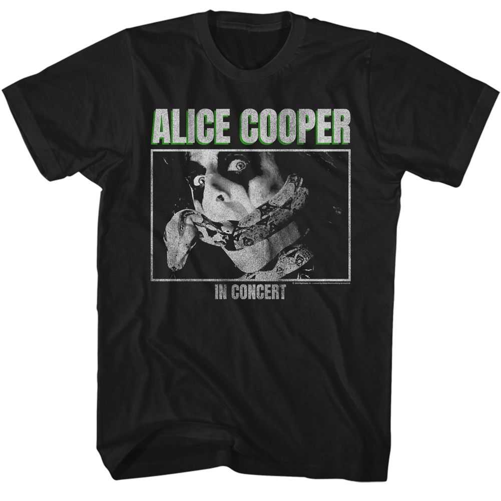 Alice Cooper-In Concert Graphic T-Shirt - Classic Rock Music Clothing - Vintage Concert Lover Gift Idea