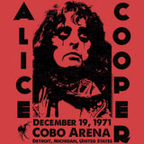 Alice Cooper Cobo Arena 1971 Graphic T-Shirt - Classic Rock Music Clothing - Vintage Concert Lover Gift Idea