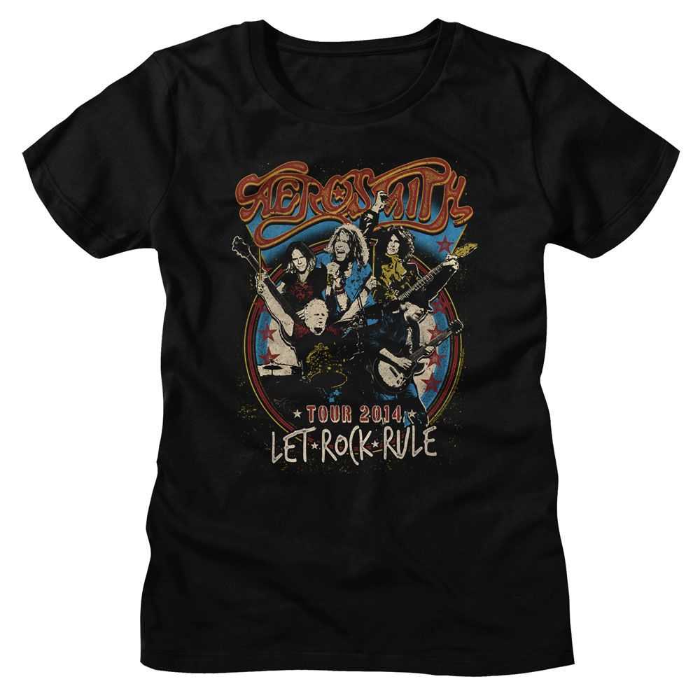 Aerosmith Let Rock Rule Graphic T-Shirt - Classic Rock Music Clothing - Vintage Concert Lover Gift Idea