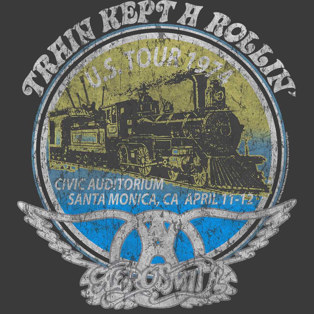 Aerosmith Rollin Youth Graphic T-Shirt - Retro Rock Music Clothing - Young Concert Lover Gift Idea