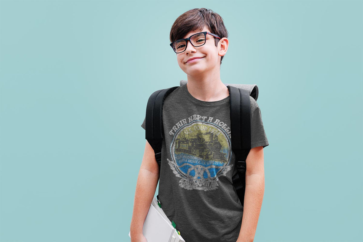 Aerosmith Rollin Youth Graphic T-Shirt - Retro Rock Music Clothing - Young Concert Lover Gift Idea