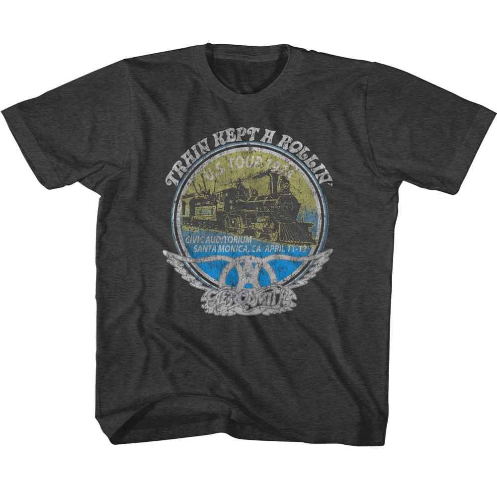 Aerosmith Rollin Youth Graphic T-Shirt - Retro Rock Music Clothing - Young Concert Lover Gift Idea