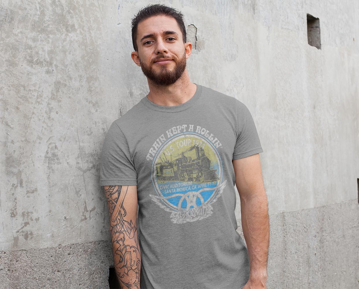 Aerosmith Rollin Graphic T-Shirt - Classic Rock Music Clothing - Vintage Concert Lover Gift Idea