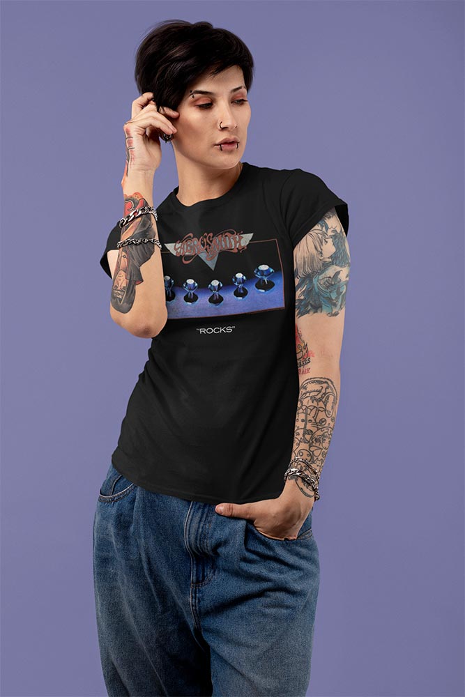 Aerosmith Rocks Adult Graphic T-Shirt - Retro Rock Music Clothing - Concert Lover Gift Idea