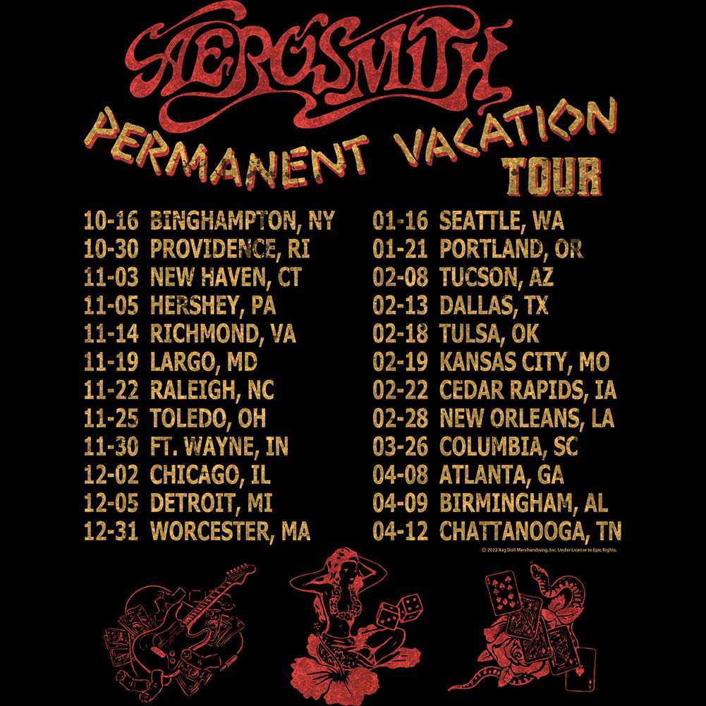 Aerosmith Permanent Tour 87-88 2-Sided Graphic T-Shirt - Classic Rock Music Clothing - Vintage Concert Lover Gift Idea