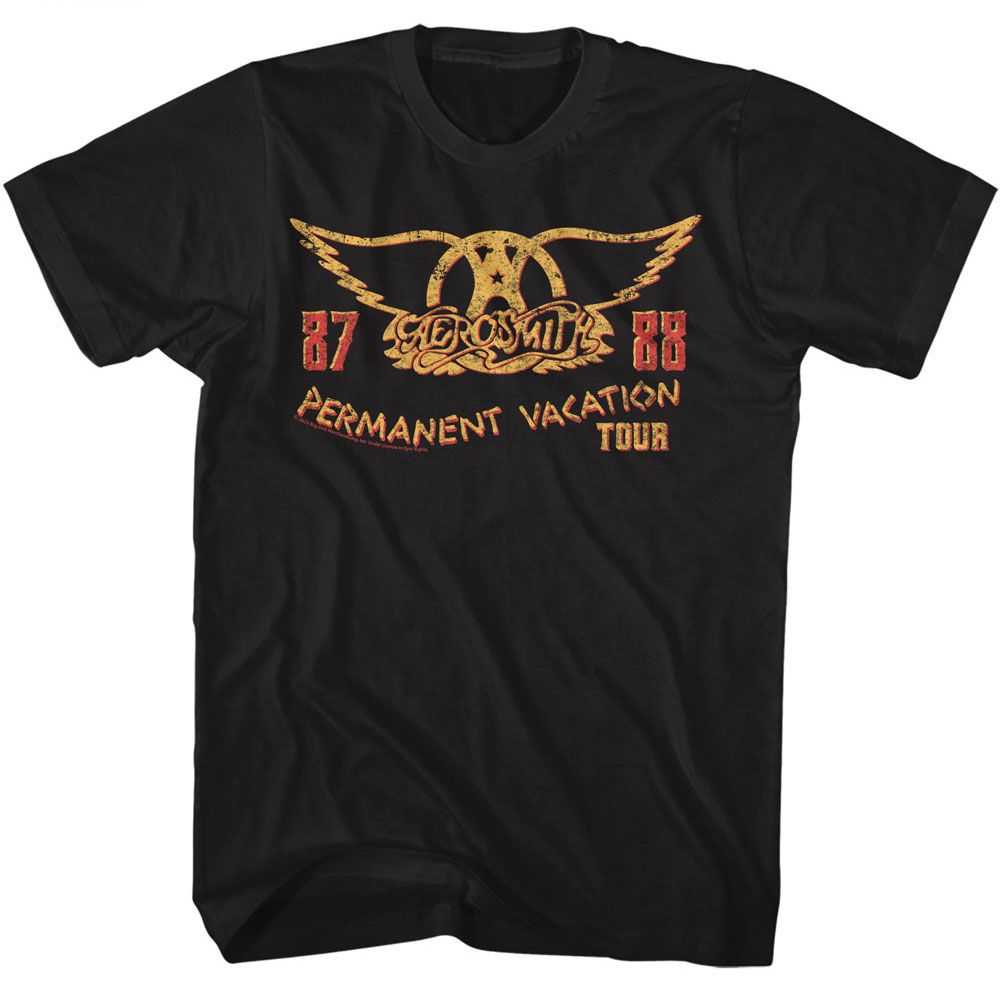 Aerosmith PV Tour 87-88 Graphic T-Shirt - Classic Rock Music Clothing - Vintage Concert Lover Gift Idea