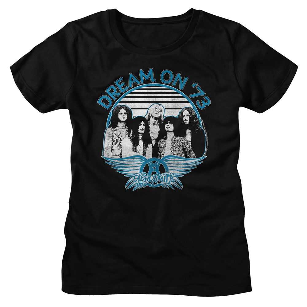 Aerosmith Dream On Blue White Graphic T-Shirt - Classic Rock Music Clothing - Vintage Concert Lover Gift Idea