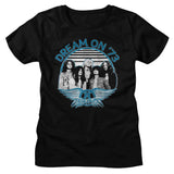 Aerosmith Dream On Blue White Graphic T-Shirt - Classic Rock Music Clothing - Vintage Concert Lover Gift Idea