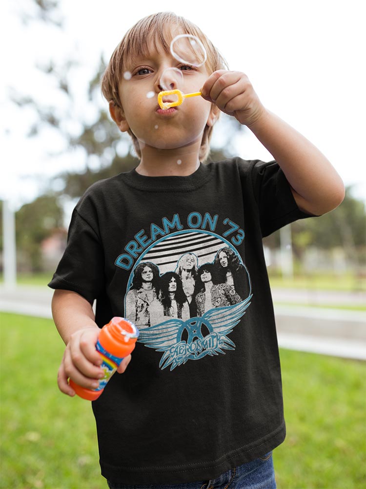 Aerosmith Dream On Blue and White Youth Graphic T-Shirt - Classic Rock Music Clothing - Vintage Concert Lover Gift Idea