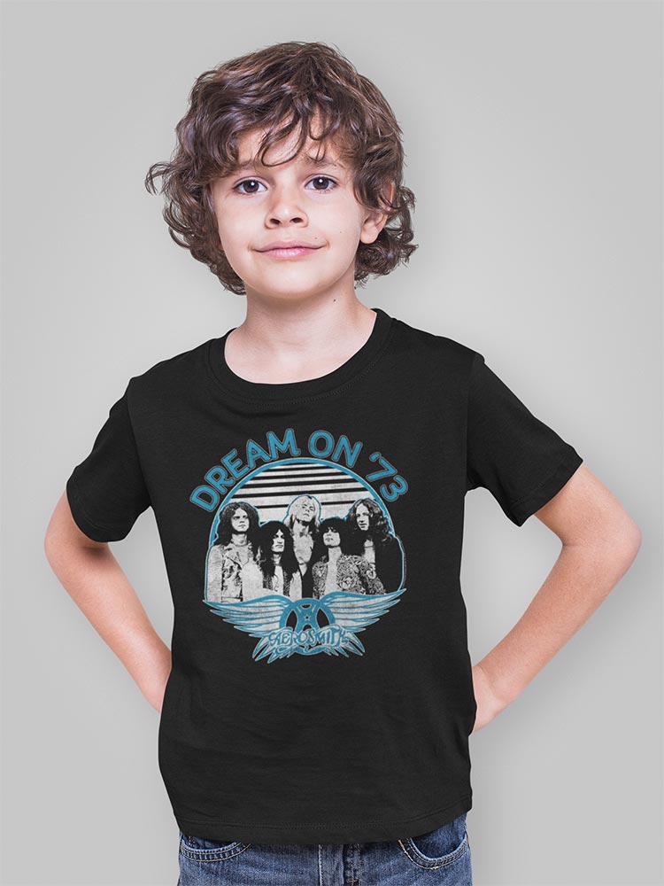 Aerosmith Dream On Blue and White Youth Graphic T-Shirt - Classic Rock Music Clothing - Vintage Concert Lover Gift Idea