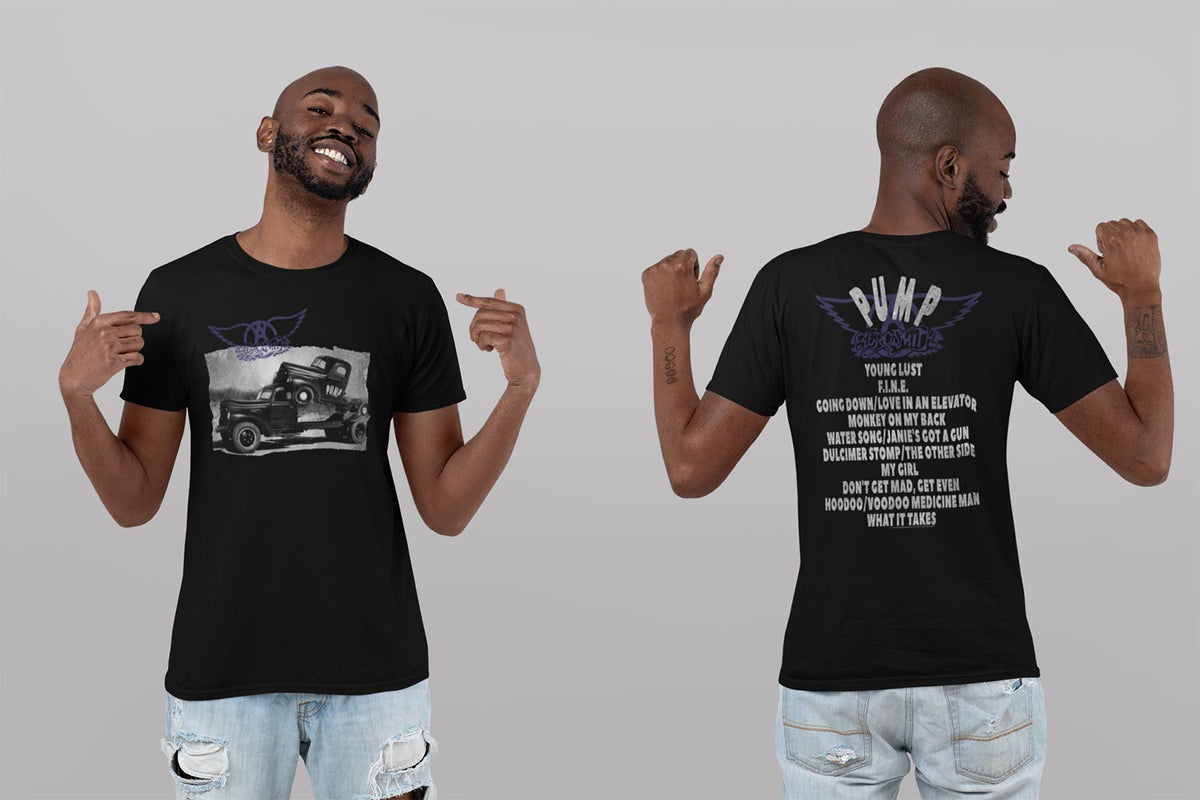 Aerosmith Pump Album 2-Sided Graphic T-Shirt - Classic Rock Music Clothing - Vintage Concert Lover Gift Idea