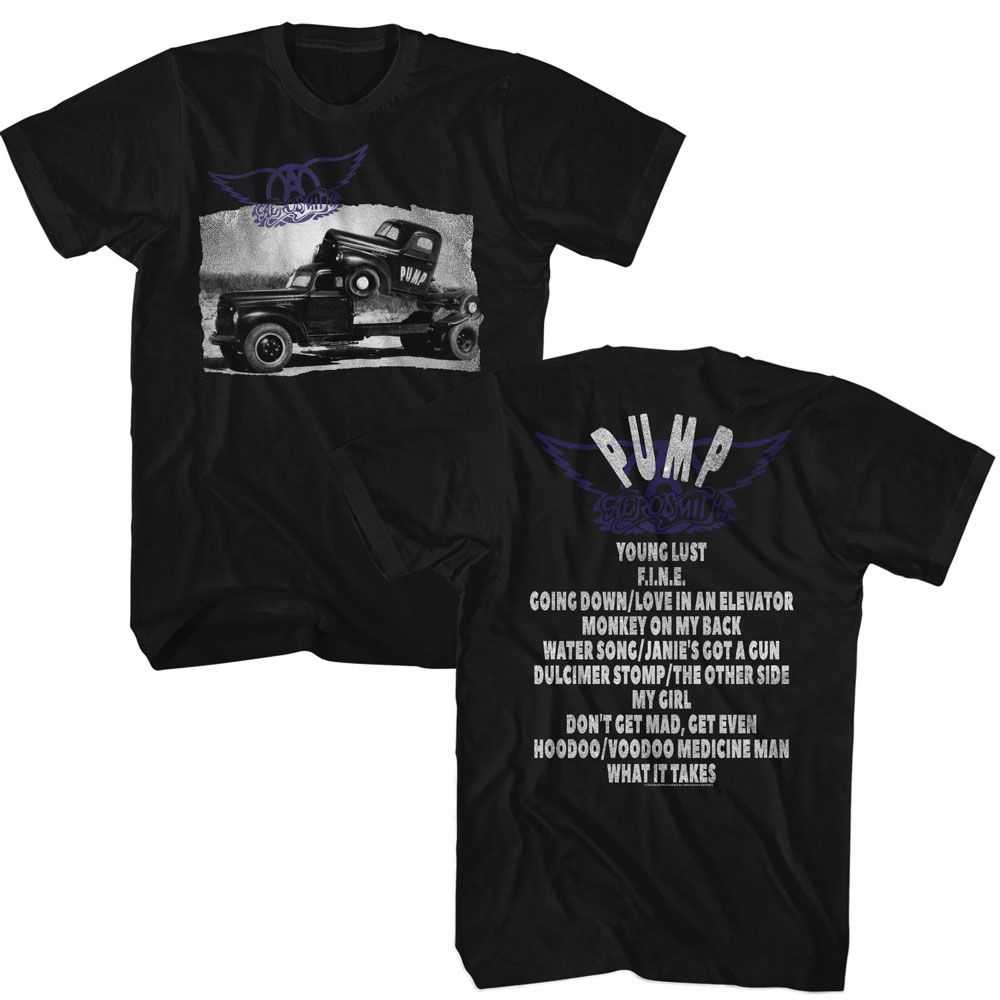 Aerosmith Pump Album 2-Sided Graphic T-Shirt - Classic Rock Music Clothing - Vintage Concert Lover Gift Idea