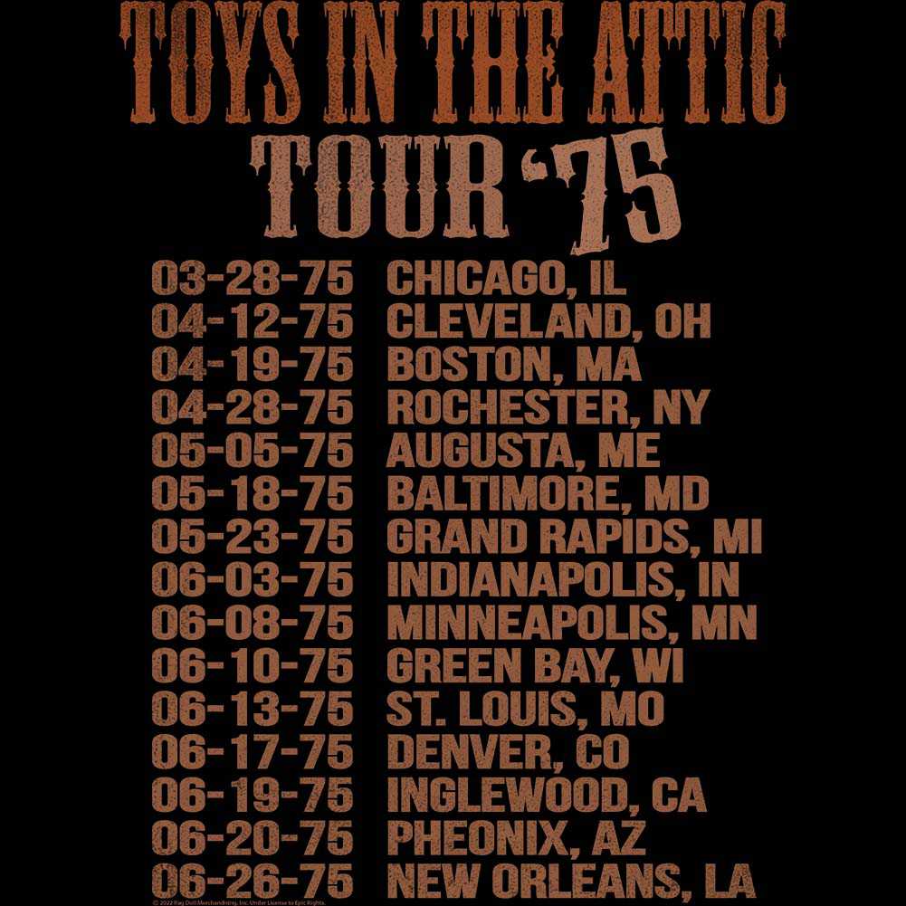 Aerosmith TITA Tour 75 2-Sided Graphic T-Shirt - Classic Rock Music Clothing - Vintage Concert Lover Gift Idea