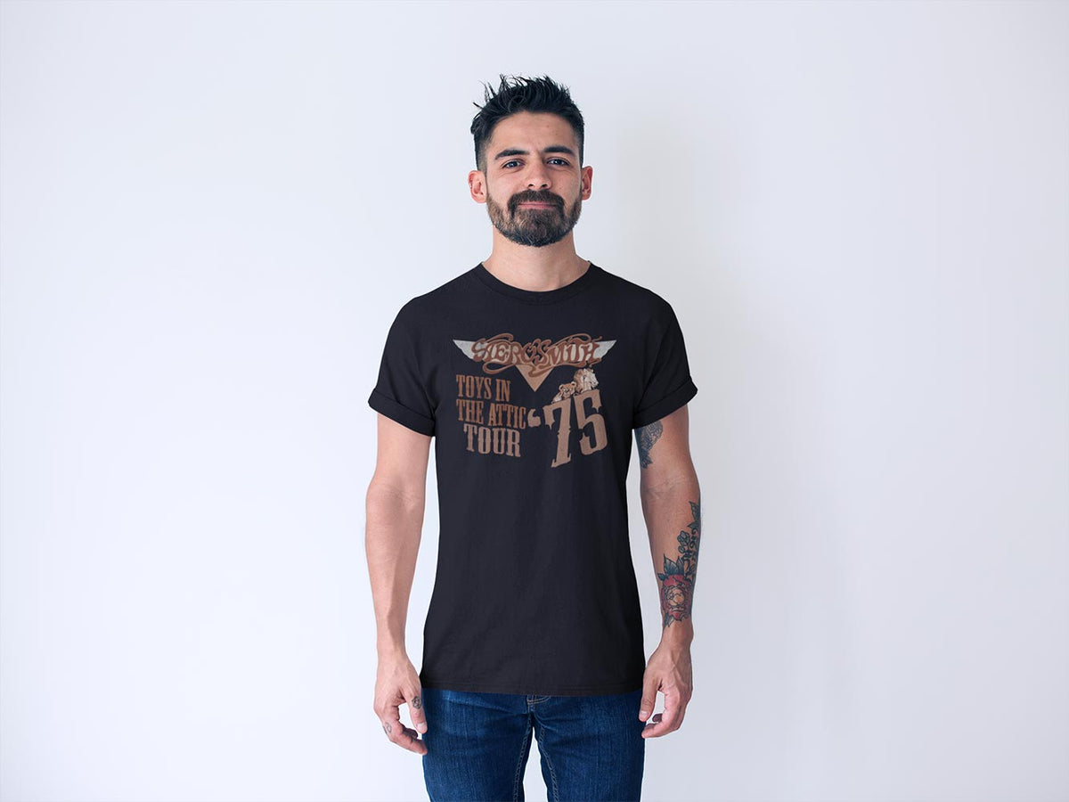 Aerosmith TITA Tour 75 2-Sided Graphic T-Shirt - Classic Rock Music Clothing - Vintage Concert Lover Gift Idea