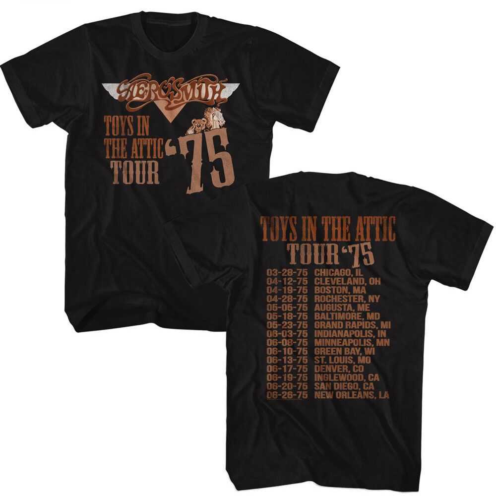 Aerosmith TITA Tour 75 2-Sided Graphic T-Shirt - Classic Rock Music Clothing - Vintage Concert Lover Gift Idea