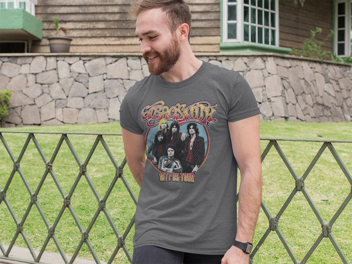 Aerosmith 1977 Tour Graphic T-Shirt - Classic Rock Music Clothing - Vintage Concert Lover Gift Idea