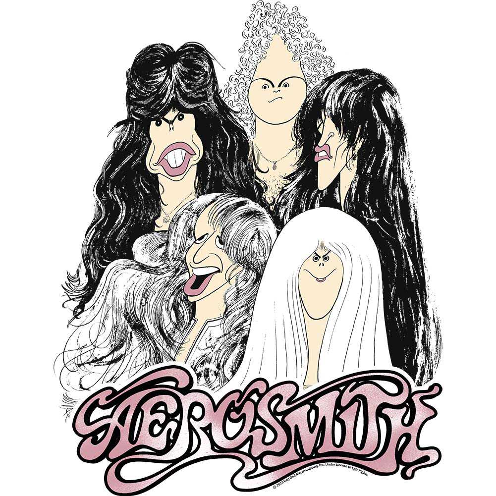 Aerosmith Cartoons Graphic T-Shirt - Classic Rock Music Clothing - Vintage Concert Lover Gift Idea
