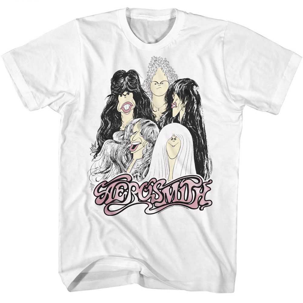 Aerosmith Cartoons Graphic T-Shirt - Classic Rock Music Clothing - Vintage Concert Lover Gift Idea