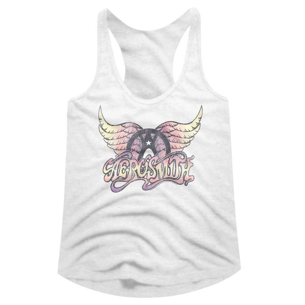 Aerosmith Faded Pinks Ladies Graphic Tank Top - Classic Rock Music Clothing - Vintage Concert Lover Gift Idea