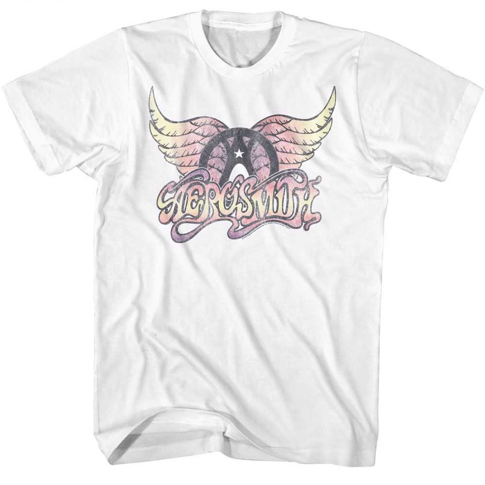 Aerosmith Faded Pinks Graphic T-Shirt - Classic Rock Music Clothing - Vintage Concert Lover Gift Idea
