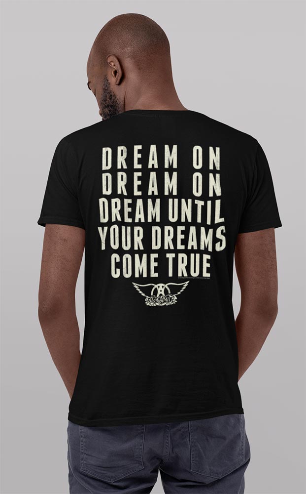 Aerosmith Dreamon 2-Sided Graphic T-Shirt - Classic Rock Music Clothing - Vintage Concert Lover Gift Idea