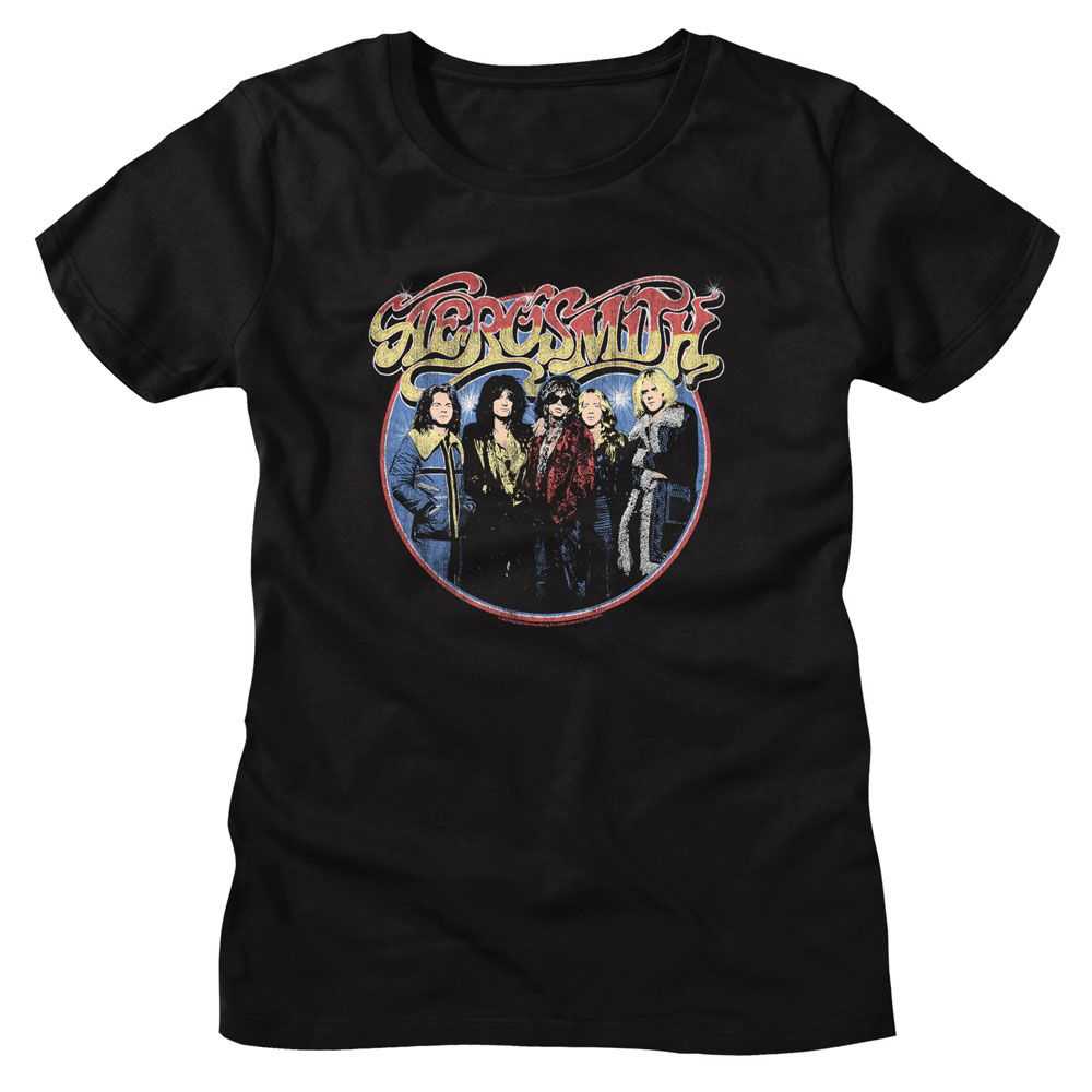 Aerosmith Circle Graphic T-Shirt - Classic Rock Music Clothing - Vintage Concert Lover Gift Idea