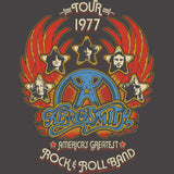 Aerosmith Greatest Rock 77 Graphic T-Shirt - Classic Rock Music Clothing - Vintage Concert Lover Gift Idea