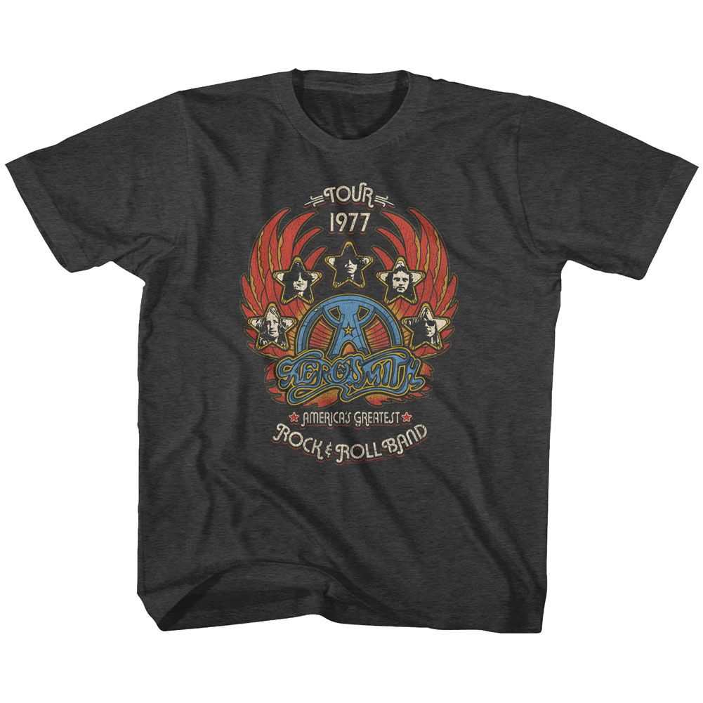 Aerosmith Greatest Rock 77 Youth Graphic T-Shirt - Classic Rock Music Clothing - Vintage Concert Lover Gift Idea
