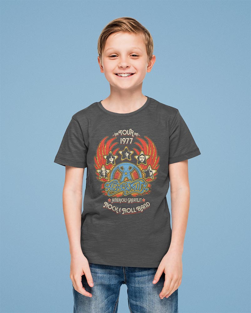 Aerosmith Greatest Rock 77 Youth Graphic T-Shirt - Classic Rock Music Clothing - Vintage Concert Lover Gift Idea