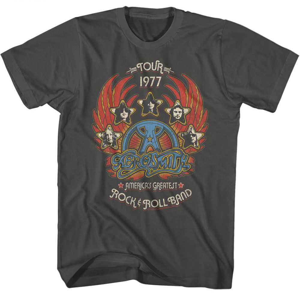 Aerosmith Greatest Rock 77 Graphic T-Shirt - Classic Rock Music Clothing - Vintage Concert Lover Gift Idea