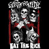Aerosmith Eat The Rich Skull Graphic T-Shirt - Classic Rock Music Clothing - Vintage Concert Lover Gift Idea