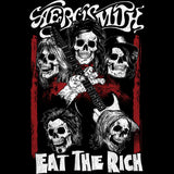 Aerosmith Eat The Rich Skull Graphic T-Shirt - Classic Rock Music Clothing - Vintage Concert Lover Gift Idea