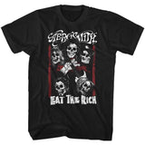 Aerosmith Eat The Rich Skull Graphic T-Shirt - Classic Rock Music Clothing - Vintage Concert Lover Gift Idea