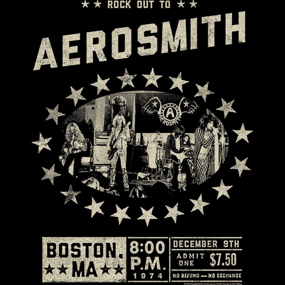 Aerosmith Boston Music Hall Youth Graphic T-Shirt - Classic Rock Music Clothing - Vintage Concert Lover Gift Idea