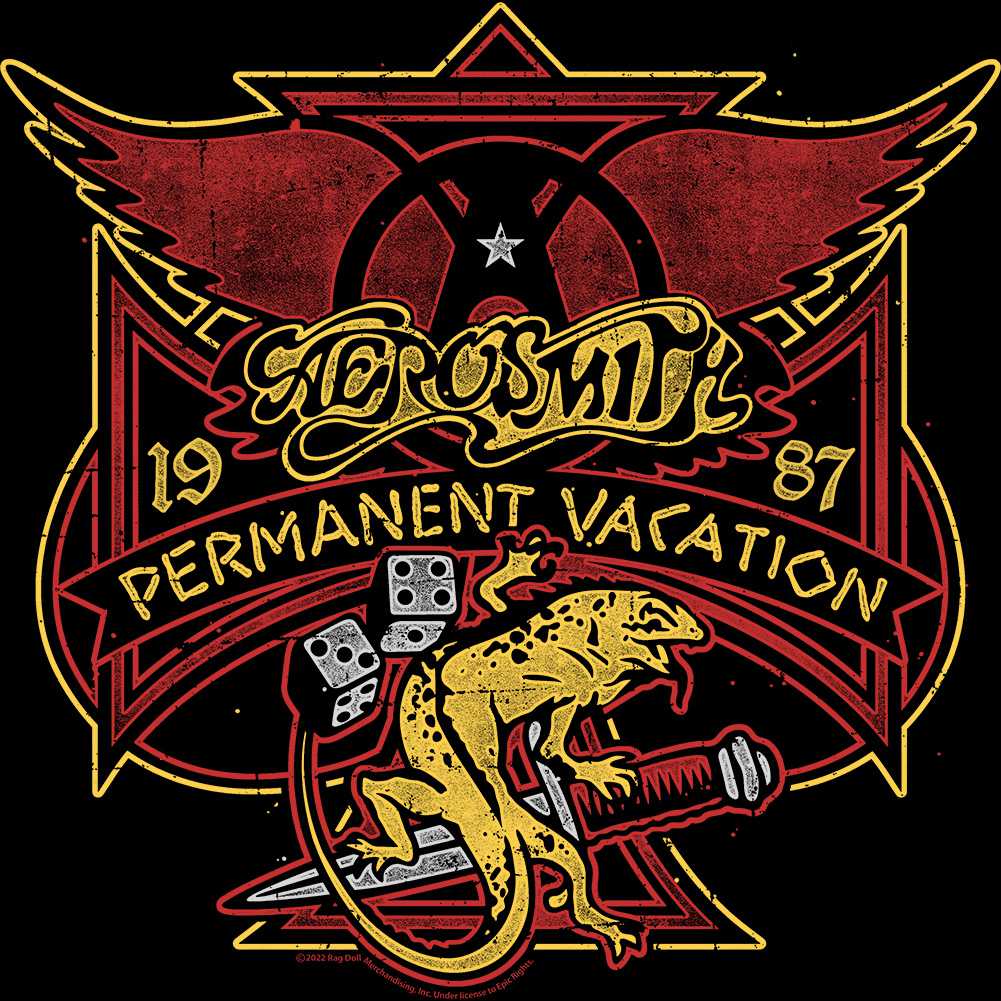 Aerosmith Perm Vacay Lizard Ladies Graphic Tank Top - Classic Rock Music Clothing - Vintage Concert Lover Gift Idea