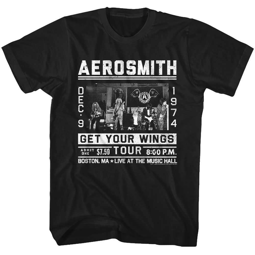 Aerosmith Wings Tour 64 Graphic T-Shirt - Classic Rock Music Clothing - Vintage Concert Lover Gift Idea