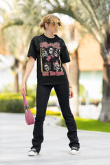 Aerosmith Skulls Recolor Graphic T-Shirt - Classic Rock Music Clothing - Vintage Concert Lover Gift Idea