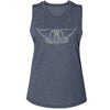 Aerosmith Wings Logo Light Adult Woman Tank Top - Retro Rock Music Clothing - Concert Lover Gift Idea