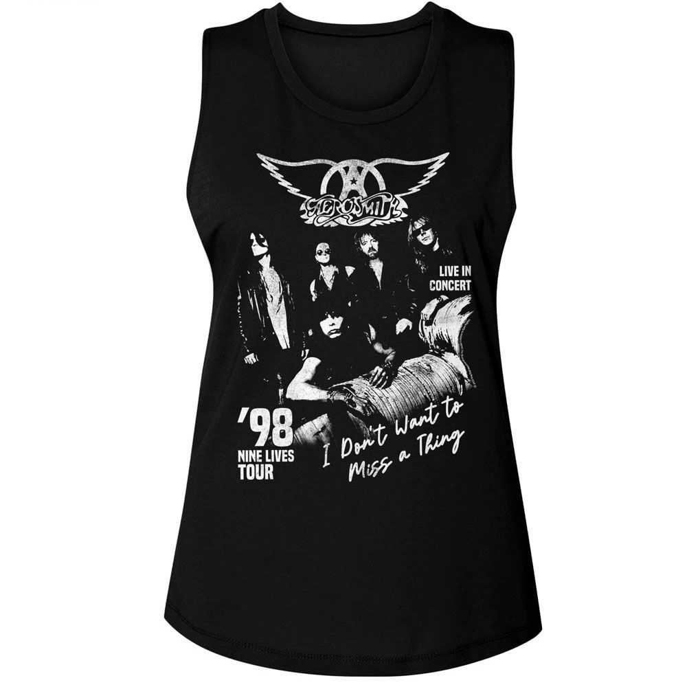 Aerosmith Miss A Thing Ladies Graphic Tank Top - Classic Rock Music Clothing - Vintage Concert Lover Gift Idea