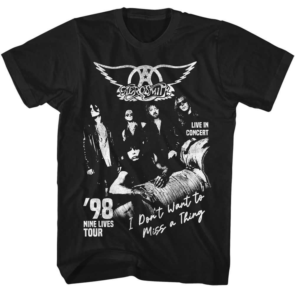 Aerosmith Miss A Thing Graphic T-Shirt - Classic Rock Music Clothing - Vintage Concert Lover Gift Idea