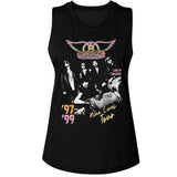 Aerosmith Nine Lives Tour Ladies Graphic Tank Top - Classic Rock Music Clothing - Vintage Concert Lover Gift Idea
