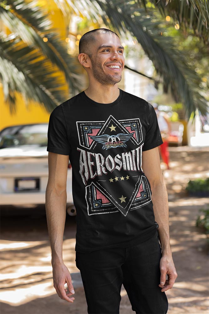 Aerosmith Box Graphic T-Shirt - Classic Rock Music Clothing - Vintage Concert Lover Gift Idea