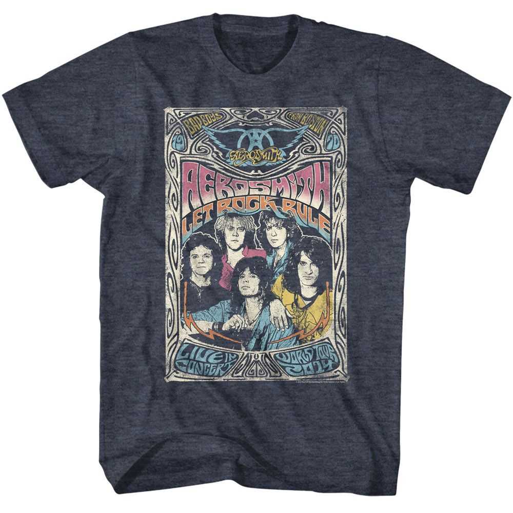 Aerosmith Let Rock Rule Graphic T-Shirt - Classic Rock Music Clothing - Vintage Concert Lover Gift Idea