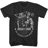 Aerosmith 76 77 Rocks Tour Graphic T-Shirt - Classic Rock Music Clothing - Vintage Concert Lover Gift Idea