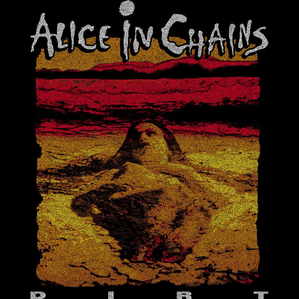 Alice In Chains Dirt Album Art Graphic T-Shirt - Classic Rock Music Clothing - Vintage Concert Lover Gift Idea